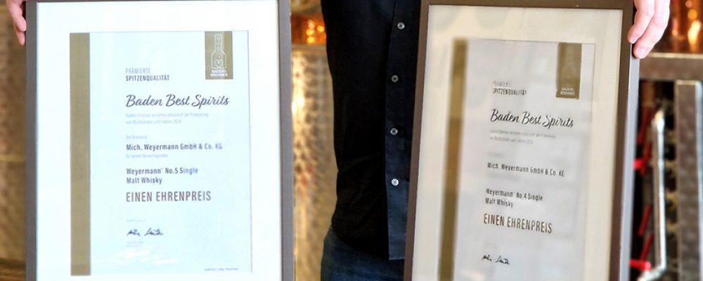 5x Gold und 2 Ehrenpreise für die Weyermann® Destillerie in Baden!